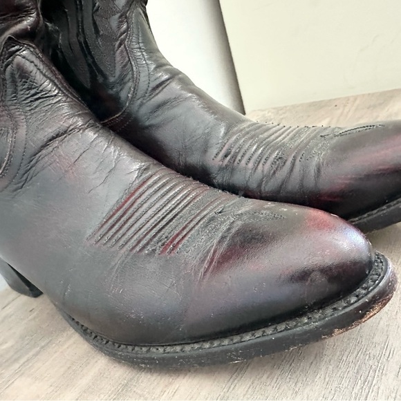 Lucchese 2000 Black Cherry Leather Western Men\'s Boots 9 D, Style T3012R4 main image 10
